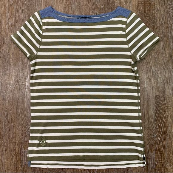 Lauren Ralph Lauren Tops - LAUREN Ralph Lauren Stripped T-Shirt Size Medium